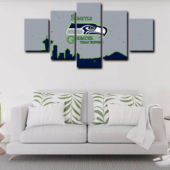  5 panel canvas prints art prints  Seattle Seahawks live room decor1210 (3)