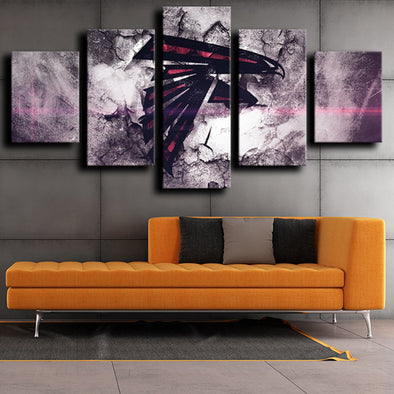 5 panel canvas prints custom prints Atlanta Falcons logo wall decor-1215 (1)
