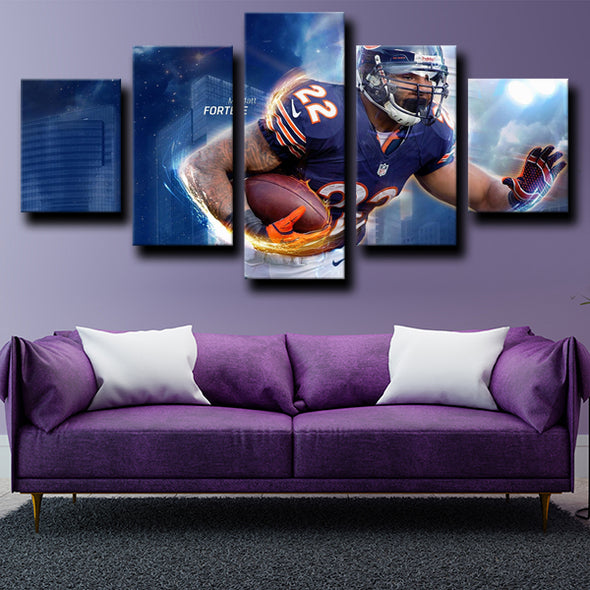 5 panel canvas wall art Prints Chicago Bears Forte decor picture-1211 (4)