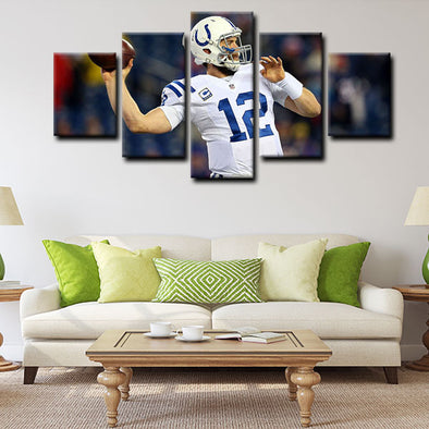 5 panel canvas wall art framed prints  Andrew Luck decor picture 1205(1)