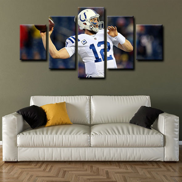 5 panel canvas wall art framed prints  Andrew Luck decor picture 1205(3)