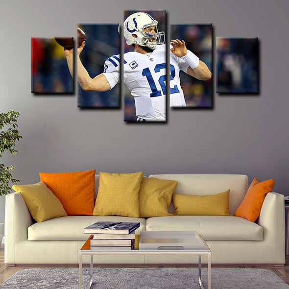 5 panel canvas wall art framed prints  Andrew Luck decor picture 1205(4)