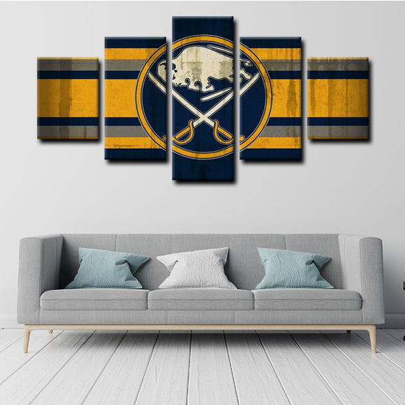5 panel canvas wall art framed prints  Buffalo Sabres decor picture1205 (4)