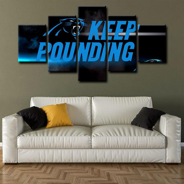 5 panel canvas wall art framed prints  Carolina Panthers decor picture1219 (2)
