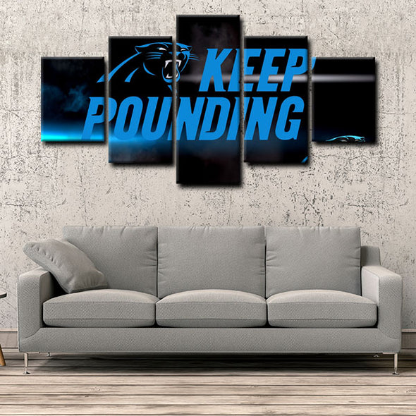 5 panel canvas wall art framed prints  Carolina Panthers decor picture1219 (3)