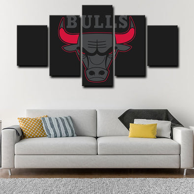 5 panel canvas wall art framed prints  Chicago Bulls decor picture1213 (1)