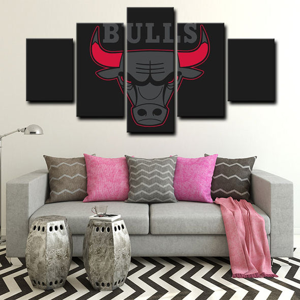 5 panel canvas wall art framed prints  Chicago Bulls decor picture1213 (2)