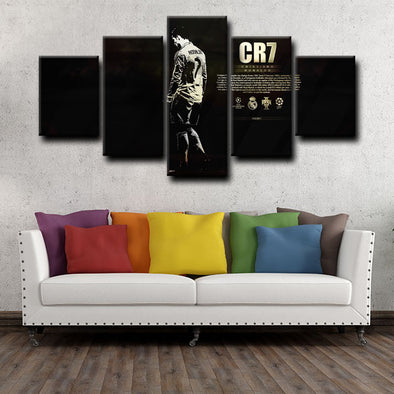 5 panel canvas wall art framed prints  Cristiano Ronaldo decor picture1231 (1)