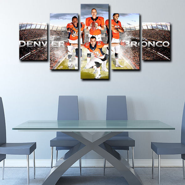 5 panel canvas wall art framed prints  Denver Broncos6 decor picture1246 (2)