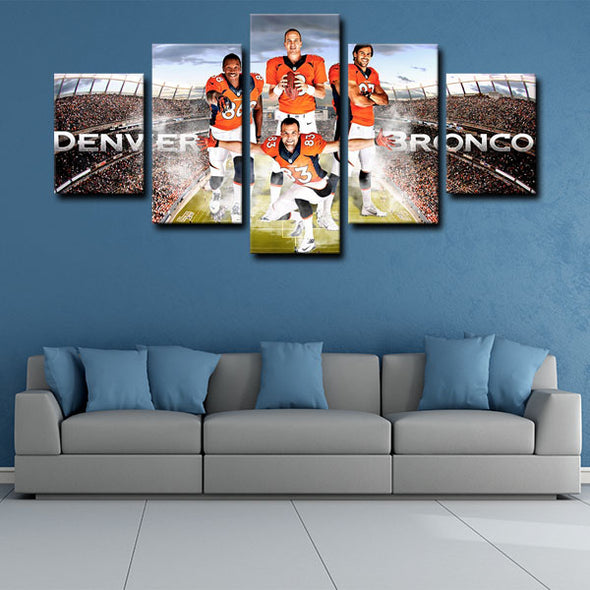 5 panel canvas wall art framed prints  Denver Broncos6 decor picture1246 (3)
