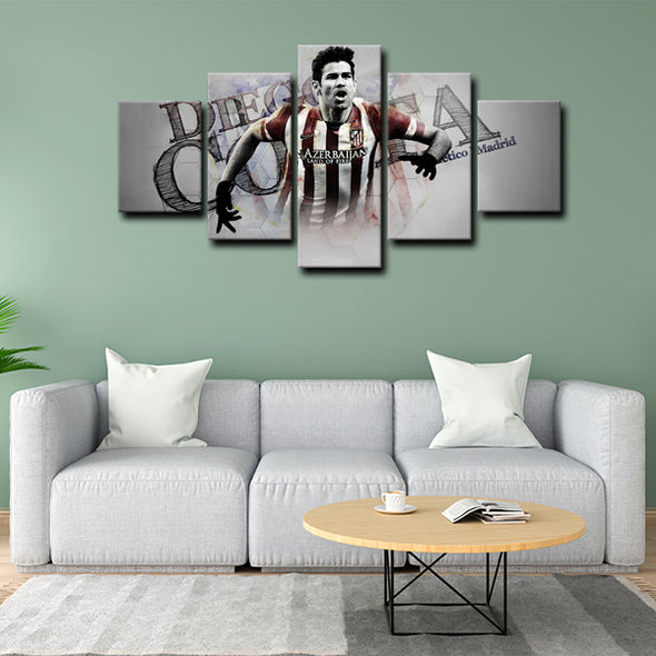 5 panel canvas wall art framed prints  Diego Costa decor picture1228 (4)