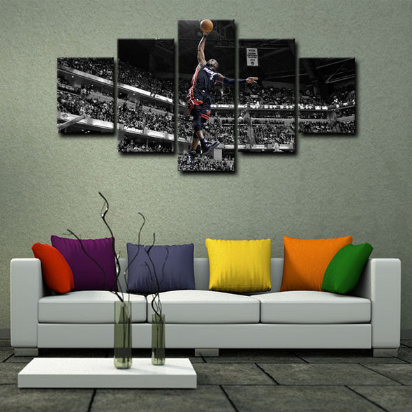 5 panel canvas wall art framed prints  Dwyane Wade decor picture1211 (4)