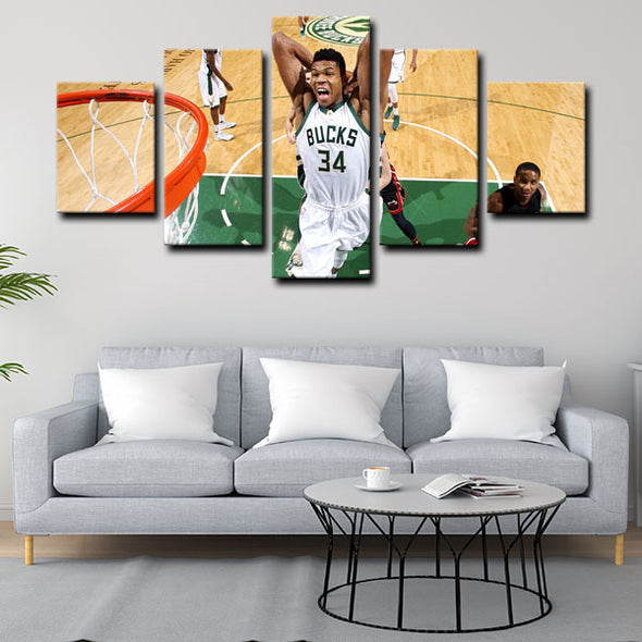 5 panel canvas wall art framed prints  Giannis Antetokounmpo decor picture1223 (3)