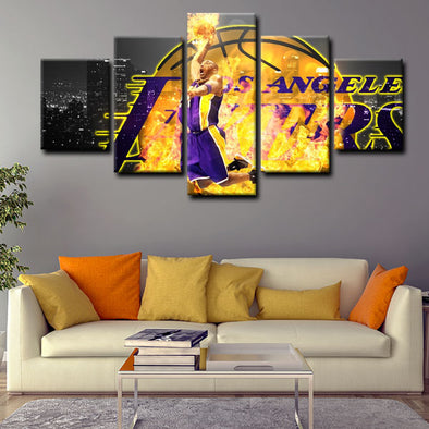 5 panel canvas wall art framed prints  Kobe Bryant decor picture1205 (1)