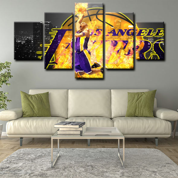 5 panel canvas wall art framed prints  Kobe Bryant decor picture1205 (2)