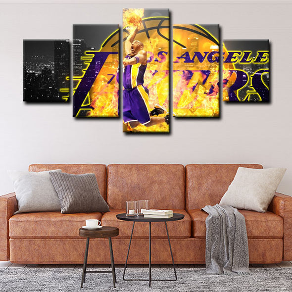 5 panel canvas wall art framed prints  Kobe Bryant decor picture1205 (3)