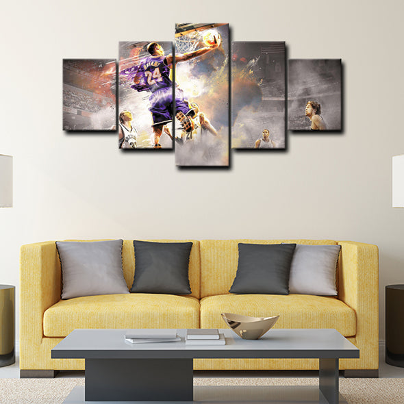 5 panel canvas wall art framed prints  Kobe Bryant decor picture1205 (3