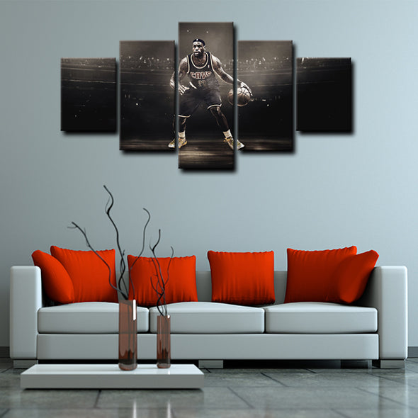 5 panel canvas wall art framed prints  LeBron James decor picture1218 (4)