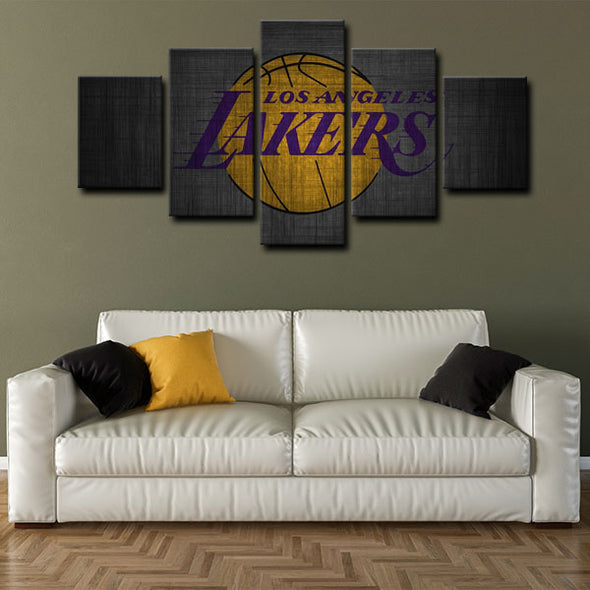 5 panel canvas wall art framed prints  Los Angeles Lakers Bryant decor picture1223 (3)