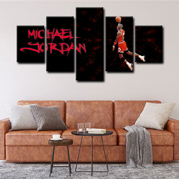 5 panel canvas wall art framed prints  Michael Jordan decor picture1205 (4)