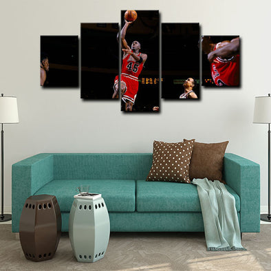 5 panel canvas wall art framed prints  Michael Jordan decor picture1224 (1)
