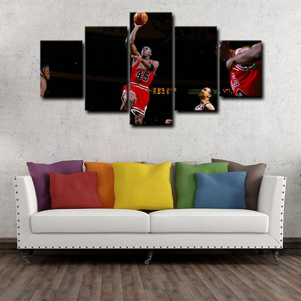 5 panel canvas wall art framed prints  Michael Jordan decor picture1224 (2)