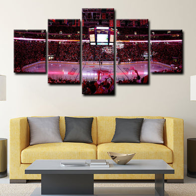 5 panel canvas wall art framed prints  Montreal Canadiens decor picture1215 (1)
