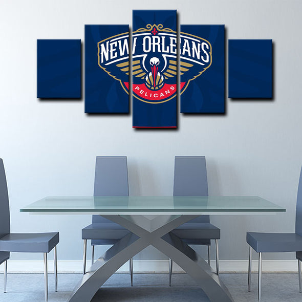 5 panel canvas wall art framed prints  New Orleans Pelicans decor picture1205 (1)