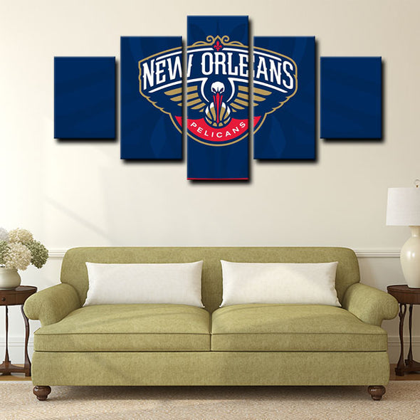 5 panel canvas wall art framed prints  New Orleans Pelicans decor picture1205 (3)