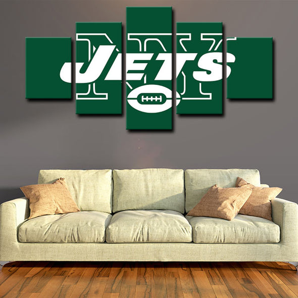  5 panel canvas wall art framed prints  New York Jets decor picture1205 (4)