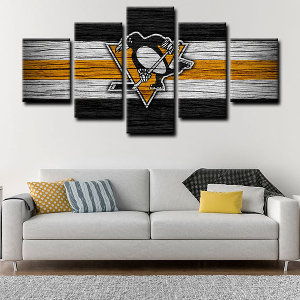 5 panel canvas wall art framed prints  Pittsburgh Penguins decor picture1208 (2)
