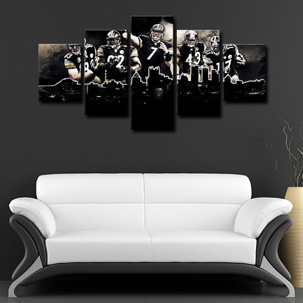 5 panel canvas wall art framed prints  Pittsburgh Steelers decor picture1225 (1)