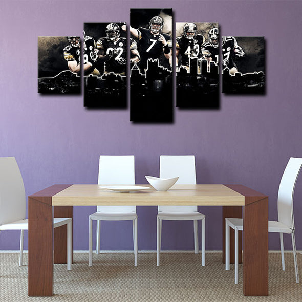 5 panel canvas wall art framed prints  Pittsburgh Steelers decor picture1225 (2)