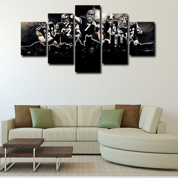 5 panel canvas wall art framed prints  Pittsburgh Steelers decor picture1225 (3)