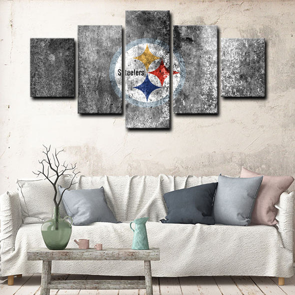 5 panel canvas wall art framed prints  Pittsburgh Steelers decor picture 1215(2)