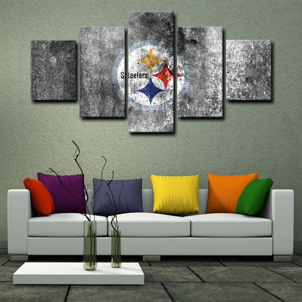 5 panel canvas wall art framed prints  Pittsburgh Steelers decor picture 1215(4)