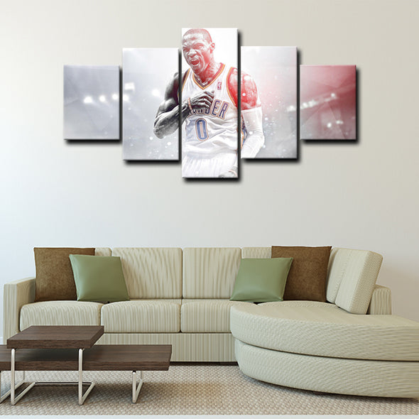  5 panel canvas wall art framed prints  Russell Westbrook decor picture1216 (2)
