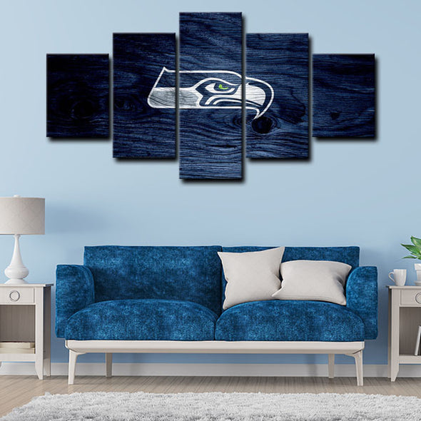 5 panel canvas wall art framed prints  Seattle Seahawks decor picture1211 (3)