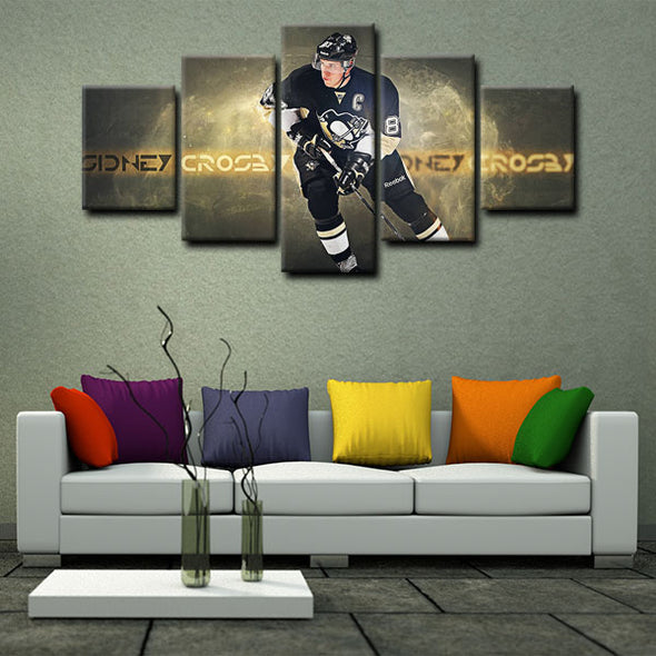 5 panel canvas wall art framed prints  Sidney Crosby decor picture1220 (2)