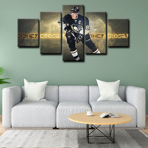 5 panel canvas wall art framed prints  Sidney Crosby decor picture1220 (3)
