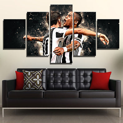 5 panel canvas wall art modern pictures JUV Two players live room decor-1232 (1)