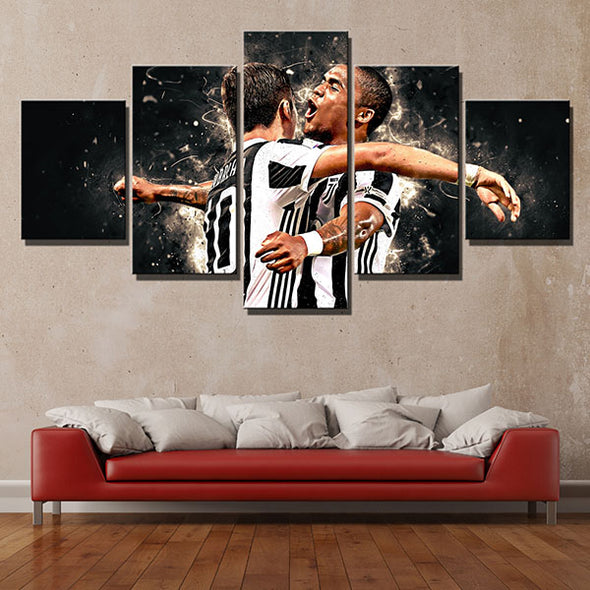 5 panel canvas wall art modern pictures JUV Two players live room decor-1232 (2)