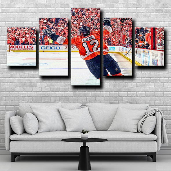 5 panel canvas wall art prints Philadelphia Flyers Gagne home decor-1213 (4)