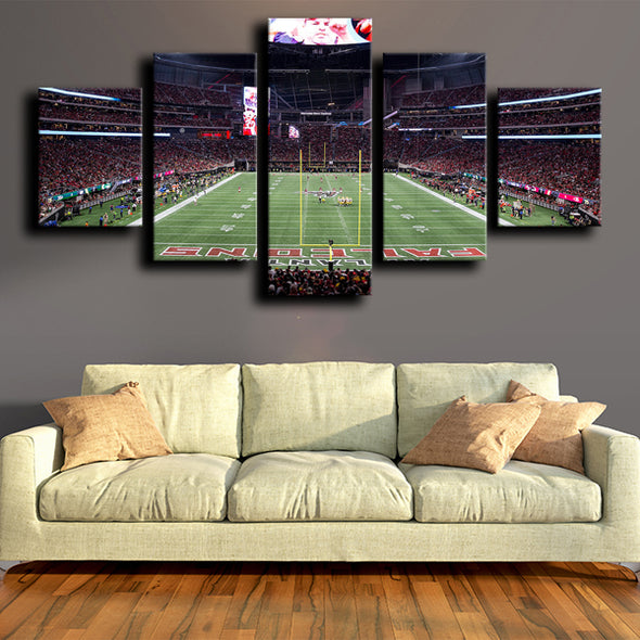 5 panel custom canvas art Atlanta Falcons Rugby Field live room decor-1216 (2)