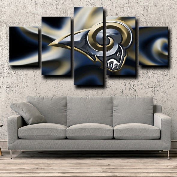 5 panel custom canvas art Rams logo crest live room decor-1220 (4)