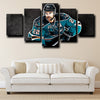 5 panel custom canvas art prints San Jose Sharks Boyle live room decor-1206 (3)