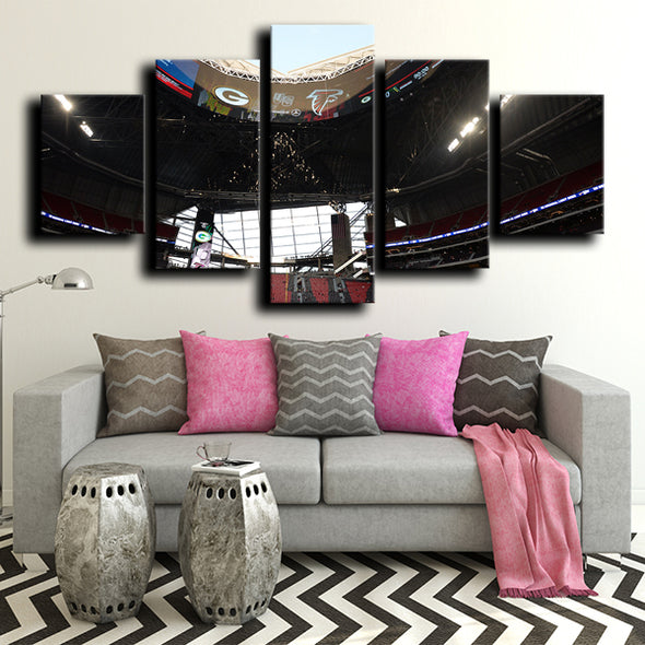 5 panel custom canvas prints Atlanta Falcons Mercedes-Benz Stadium live room decor- (4)