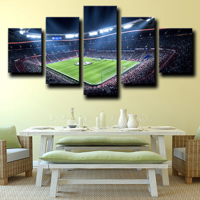  5 panel custom canvas prints Bayern Allianz Arena room decor-1201 (1)