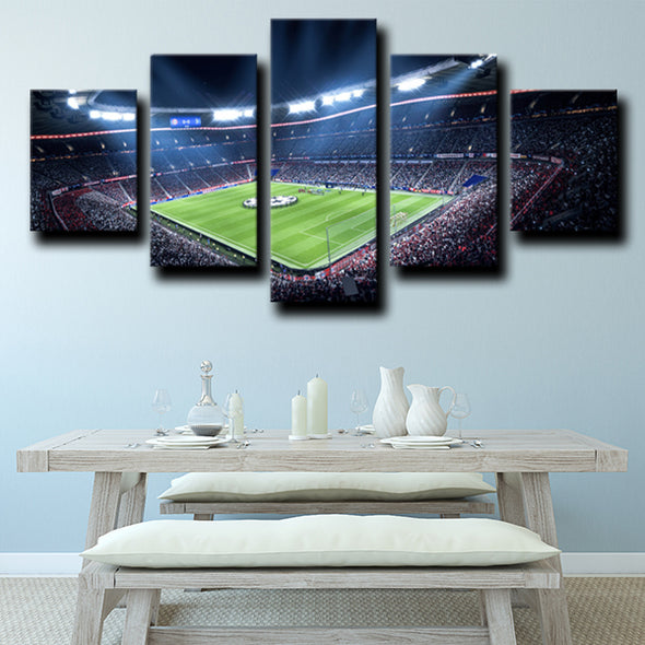  5 panel custom canvas prints Bayern Allianz Arena room decor-1201 (2)