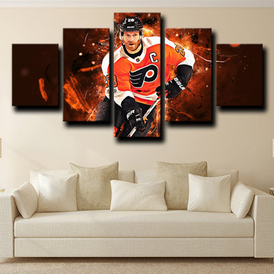 5 panel custom canvas prints Philadelphia Flyers Giroux room decor-1201 (1)